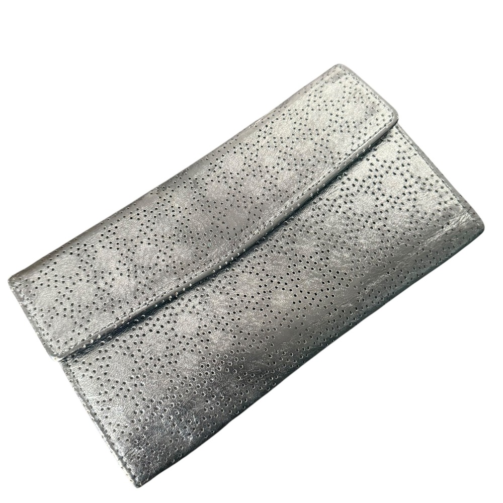 Lodis Black Leather Trifold Wallet Perforated Flap Pocket Envelope Card Case ID